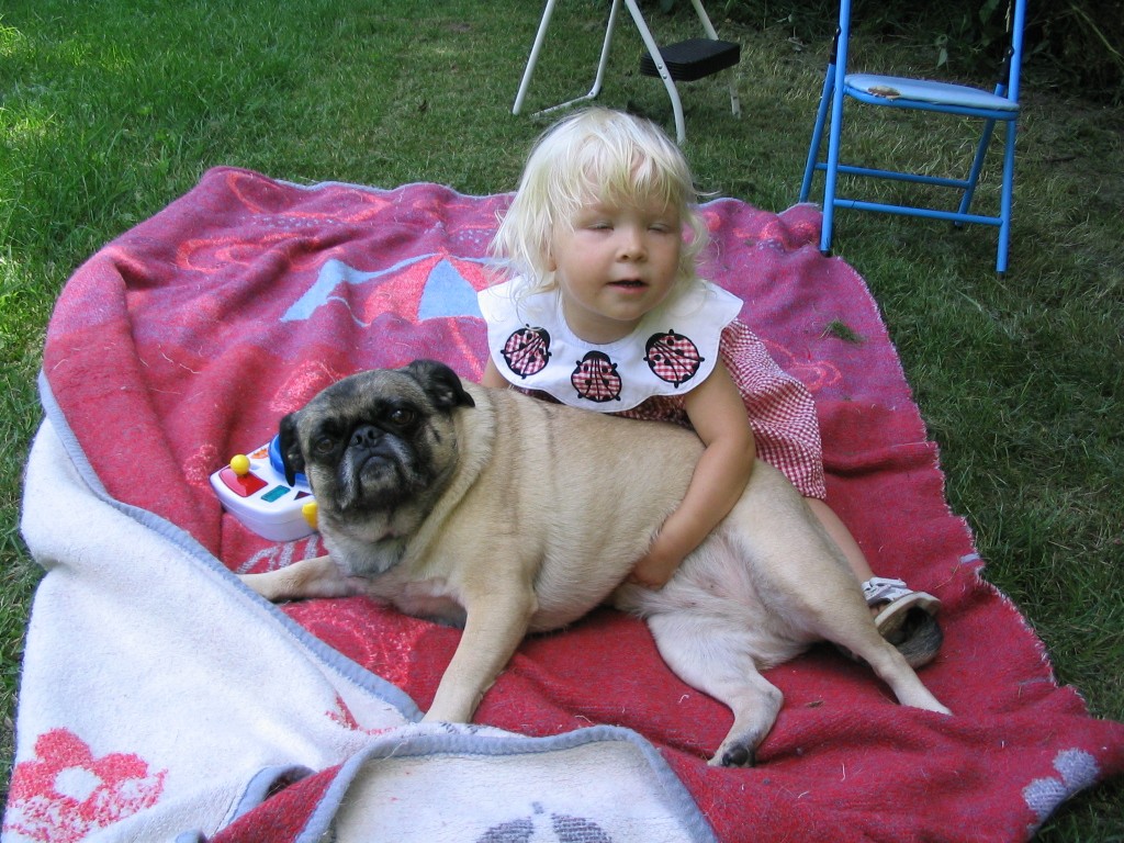 Our pug loves to be with kids.